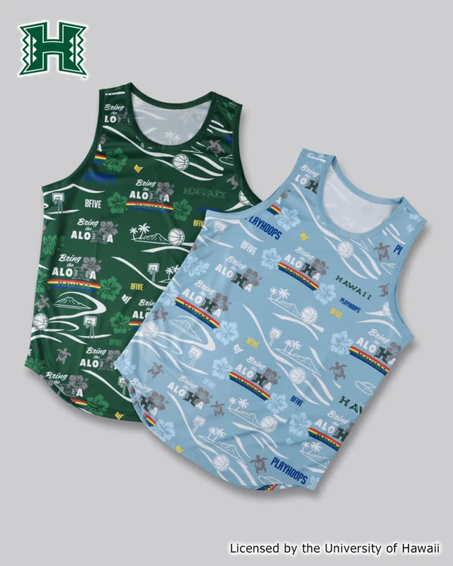 HAWAII ALOHAHOOPS TANKTOP DARKGREEN　23940