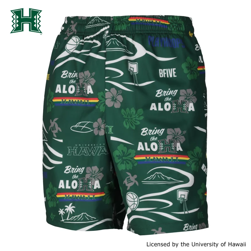 HAWAII ALOHAHOOPS SHORTS DARKGREEN [膝上丈] | バスケ 練習着-23942 画像2
