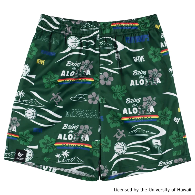 HAWAII ALOHAHOOPS SHORTS DARKGREEN [膝上丈] | バスケ 練習着-23942 画像3