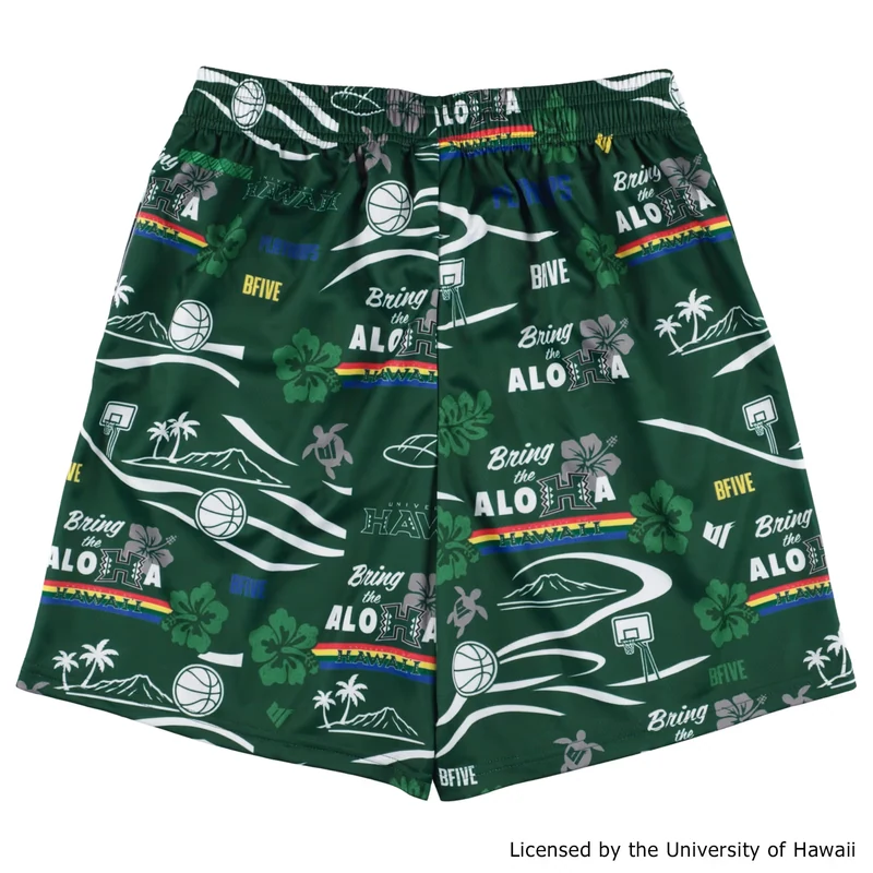 HAWAII ALOHAHOOPS SHORTS DARKGREEN [膝上丈] | バスケ 練習着-23942 画像4