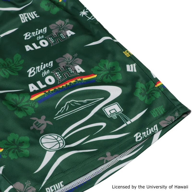 HAWAII ALOHAHOOPS SHORTS DARKGREEN [膝上丈] | バスケ 練習着-23942 画像6