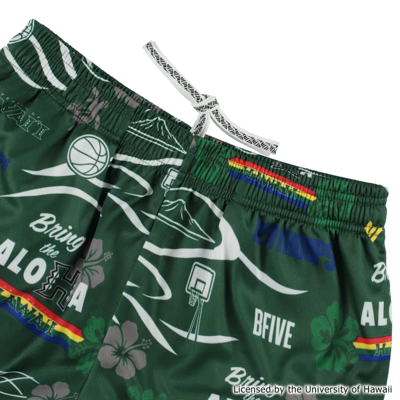 HAWAII ALOHAHOOPS SHORTS DARKGREEN [膝上丈] | バスケ 練習着-23942 画像5