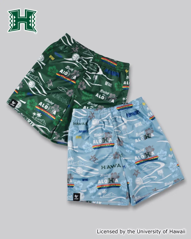 HAWAII ALOHAHOOPS SHORTS LIGHTBLUE [膝上丈] | バスケ 練習着　23943