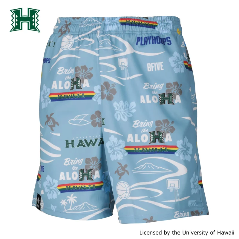 HAWAII ALOHAHOOPS SHORTS LIGHTBLUE [膝上丈] | バスケ 練習着　23943 画像2