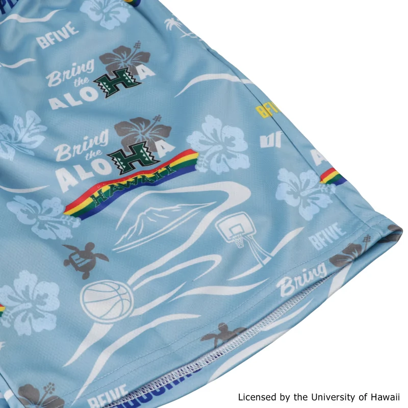 HAWAII ALOHAHOOPS SHORTS LIGHTBLUE [膝上丈] | バスケ 練習着　23943 画像6