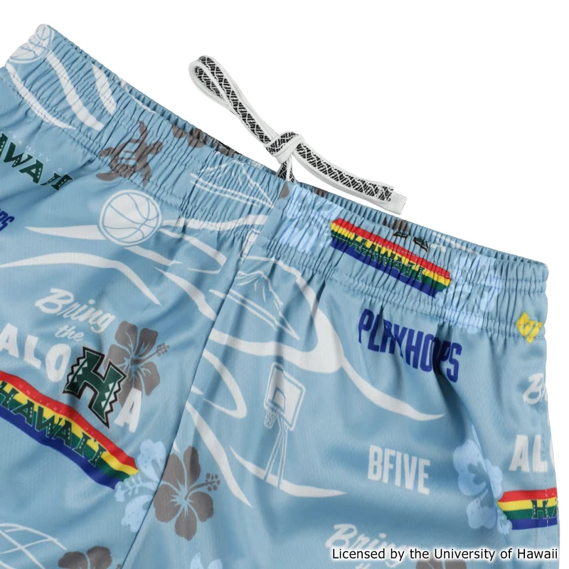 HAWAII ALOHAHOOPS SHORTS LIGHTBLUE [膝上丈] | バスケ 練習着　23943 画像5