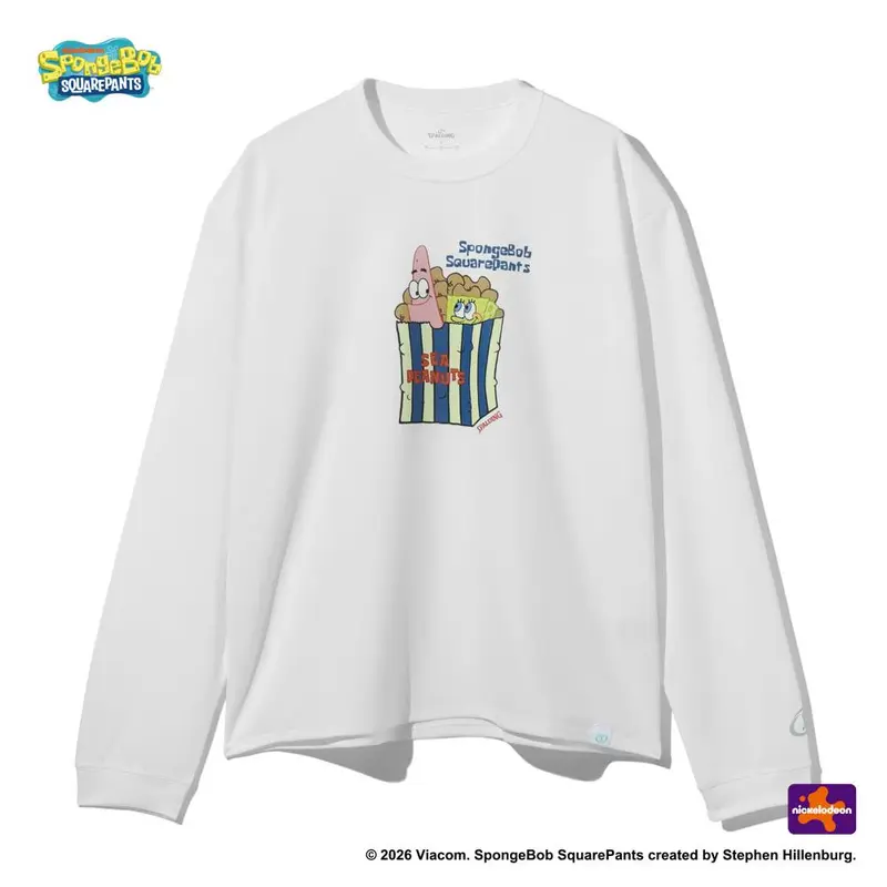 SPALDING 　ジュニア ロングスリーブTシャツ スポンジ･ボブ シーピーナッツ SJT26154S 画像2