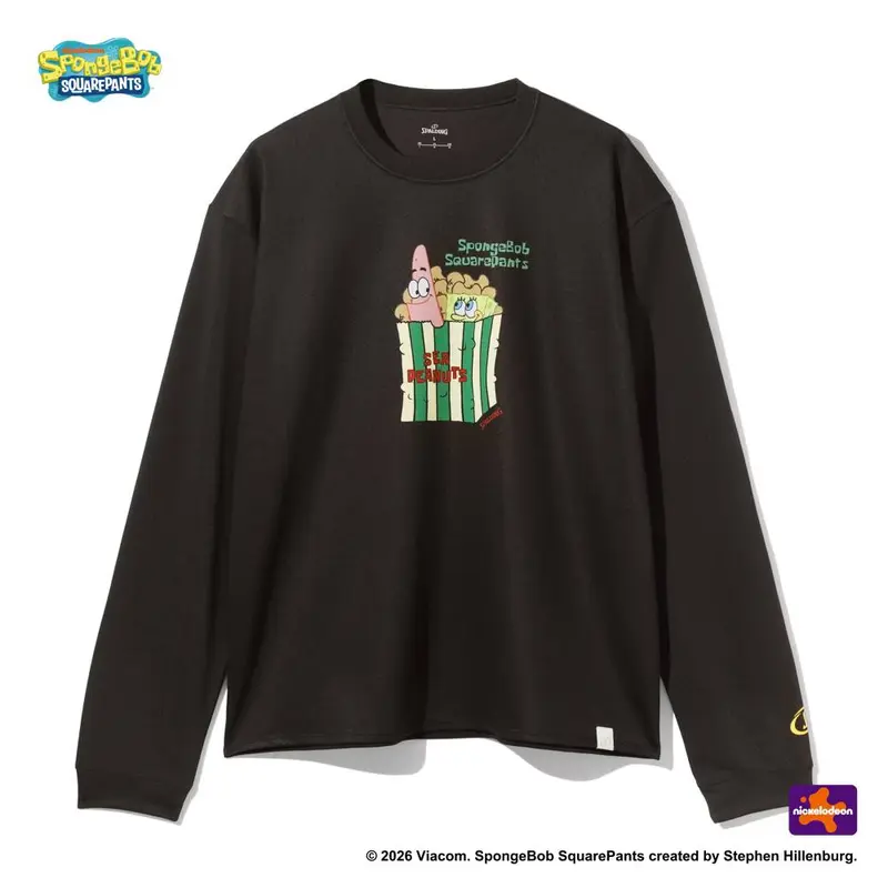 SPALDING 　ジュニア ロングスリーブTシャツ スポンジ･ボブ シーピーナッツ SJT26154S 画像3