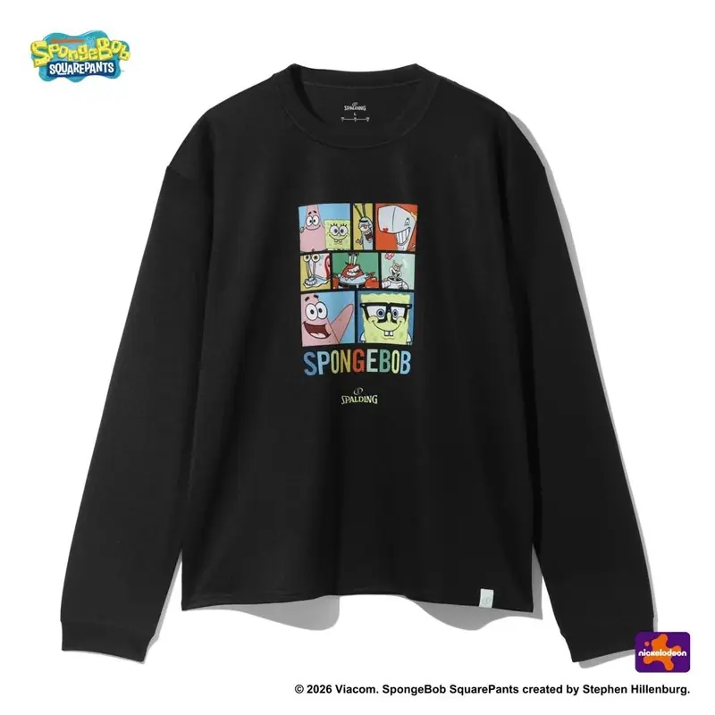 SPALDING ジュニアロングスリーブTシャツ スポンジ･ボブ ビッグフェイス キャラクターズ SJT26157S 画像4
