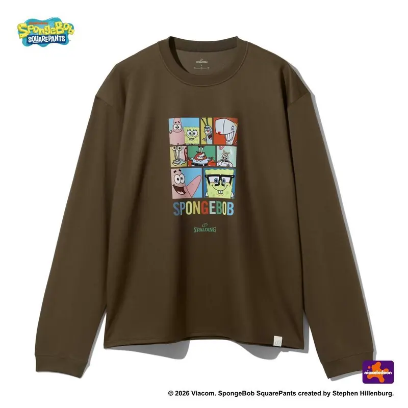 SPALDING ジュニアロングスリーブTシャツ スポンジ･ボブ ビッグフェイス キャラクターズ SJT26157S 画像3