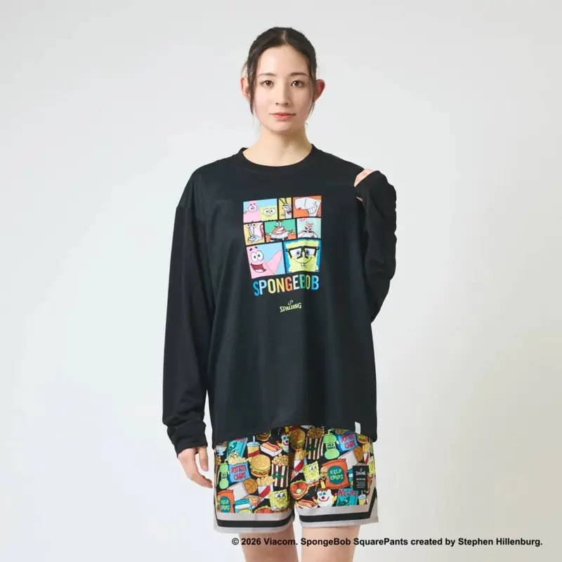 SPALDING ロングスリーブTシャツ スポンジ･ボブ ビッグフェイス キャラクターズ SMT26131S 画像11