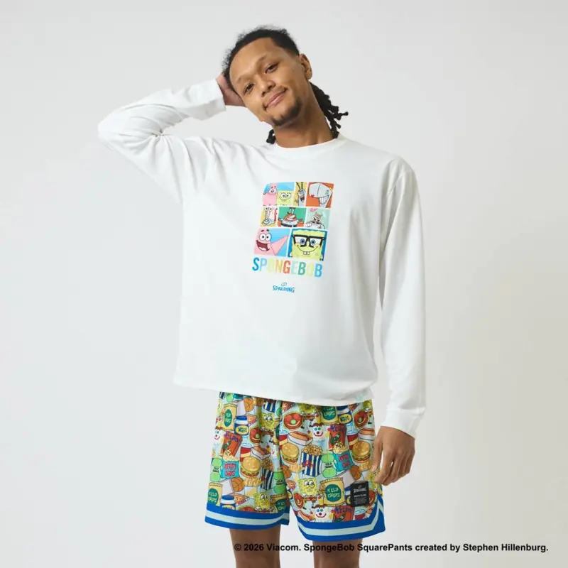SPALDING ロングスリーブTシャツ スポンジ･ボブ ビッグフェイス キャラクターズ SMT26131S 画像8