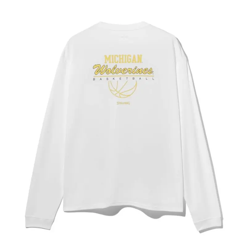 SPALDING ロングスリーブTシャツ ミシガン ユニバーシティ ウルバリンズ バスケットボール SMT26138M 画像8