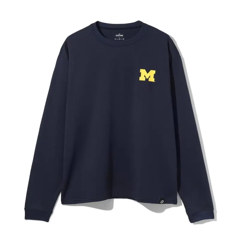 SPALDING ロングスリーブTシャツ ミシガン ユニバーシティ ウルバリンズ バスケットボール SMT26138M 画像2