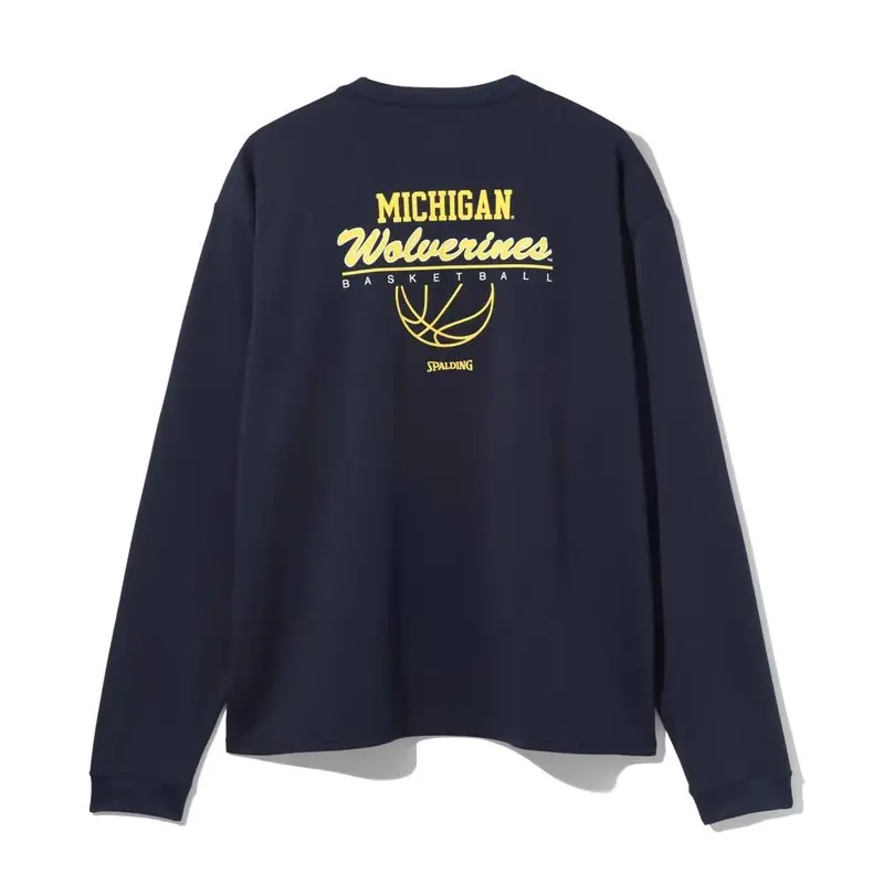 SPALDING ロングスリーブTシャツ ミシガン ユニバーシティ ウルバリンズ バスケットボール SMT26138M 画像6