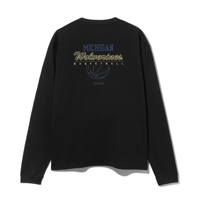 SPALDING ロングスリーブTシャツ ミシガン ユニバーシティ ウルバリンズ バスケットボール SMT26138M 画像4