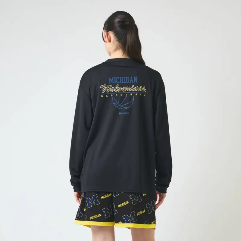 SPALDING ロングスリーブTシャツ ミシガン ユニバーシティ ウルバリンズ バスケットボール SMT26138M 画像17