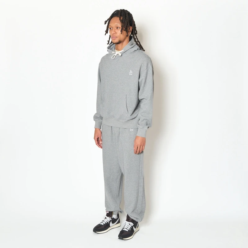 AKTR TRI-LINE AGED HOODIE GY トリラインロゴスウェットフーディー アクター 226-035010-GY 画像4