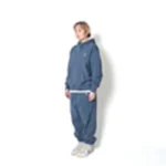 AKTR TRI-LINE AGED SWEAT PANTS GY トリラインスウェットパンツ 226-036020-SLBL 画像8