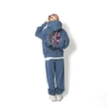 AKTR TRI-LINE AGED SWEAT PANTS GY トリラインスウェットパンツ 226-036020-SLBL 画像6